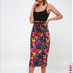 Villanelle floral pencil skirt